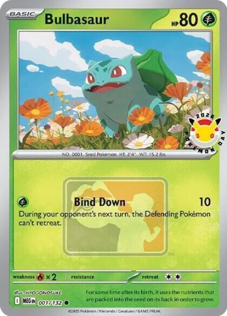 Bulbasaur (MEG 001) - Pokémon Day 2026 Play Stamp - Mega Evolution
