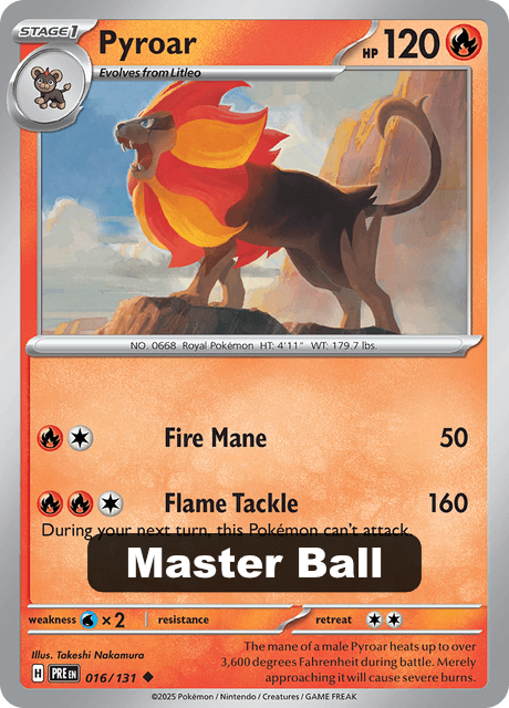 Pyroar (PRE 016) - Master Ball - Prismatic Evolutions