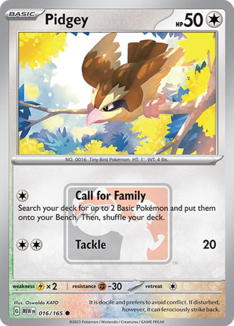 Pidgey (MEW 016) -  Reverse Holo League Promo - Scarlet & Violet 151
