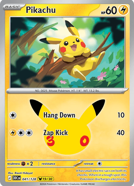 Pikachu (30C 041) - 30th Celebration