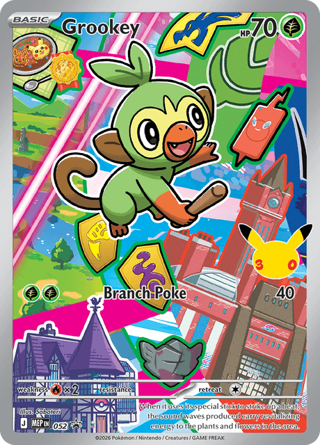 Grookey (MEP 052) - Black Star Promo - First Partner Series 2