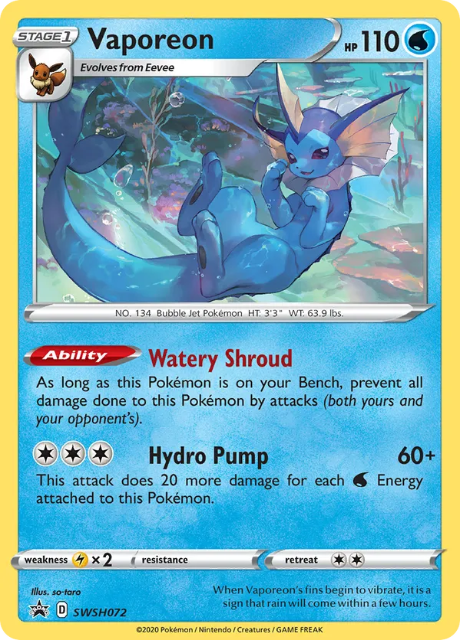 Vaporeon (SWSH 072) - Black Star Promo