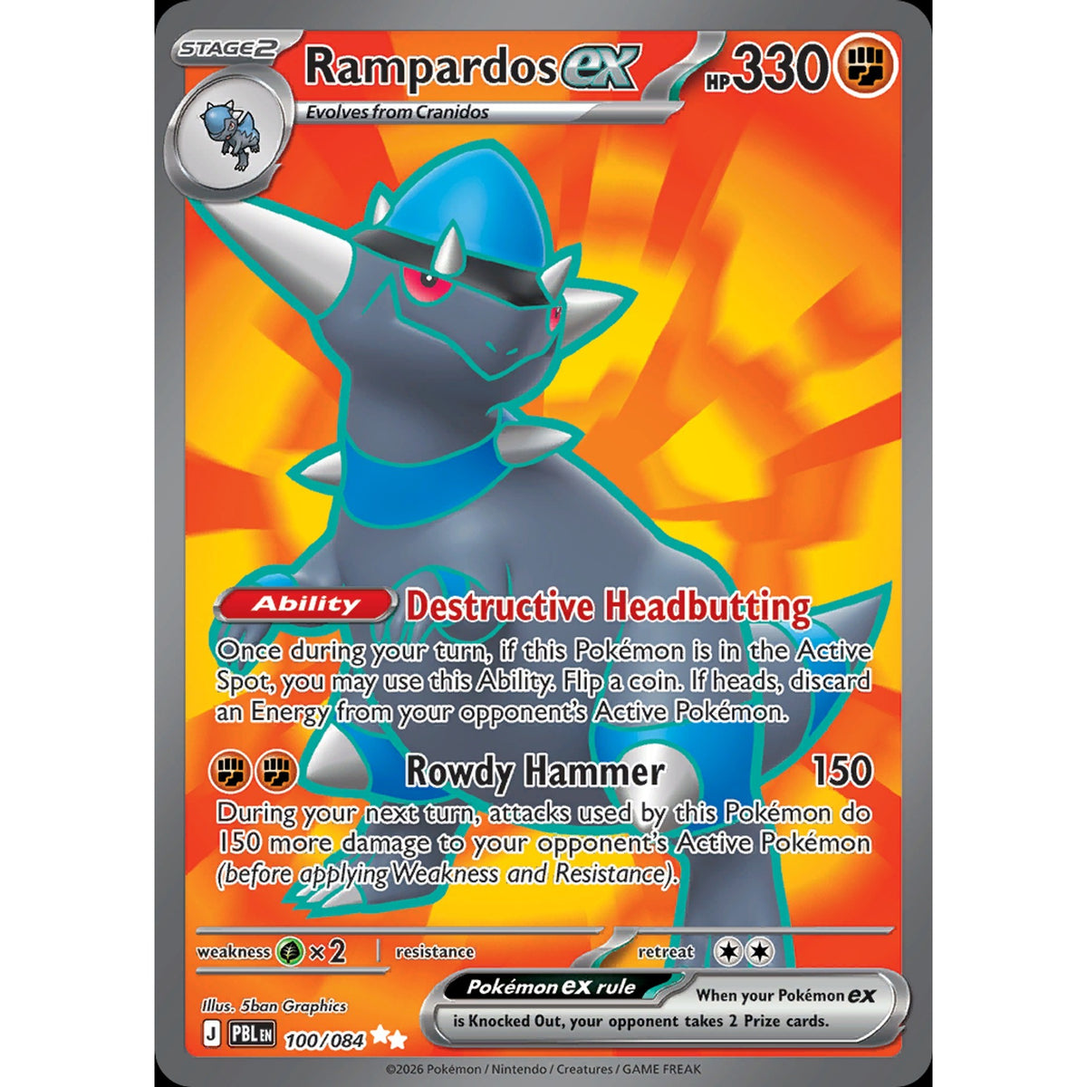 Rampardos ex 100/084 - Pitch Black