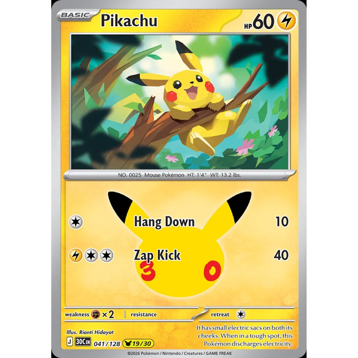 Pikachu 041/128 - 30th Celebration