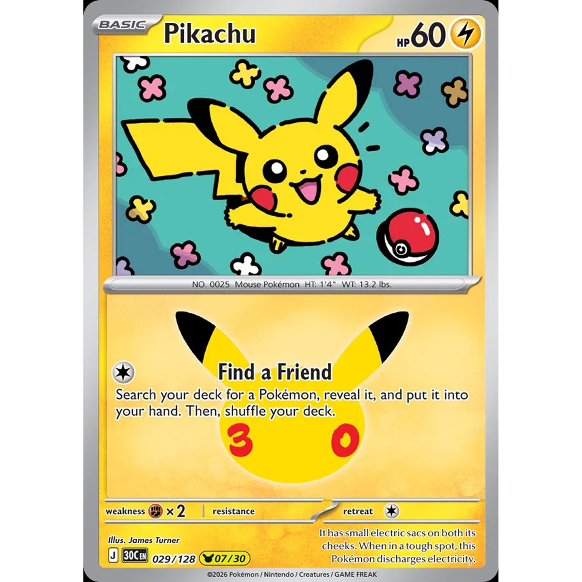 Pikachu 029/128 - 30th Celebration