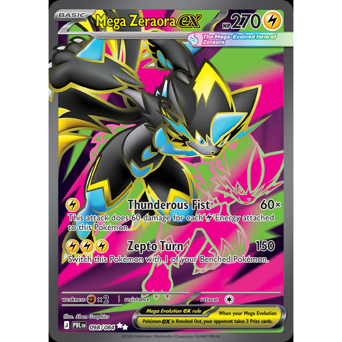 Mega Zeraora ex 098/084 - Pitch Black