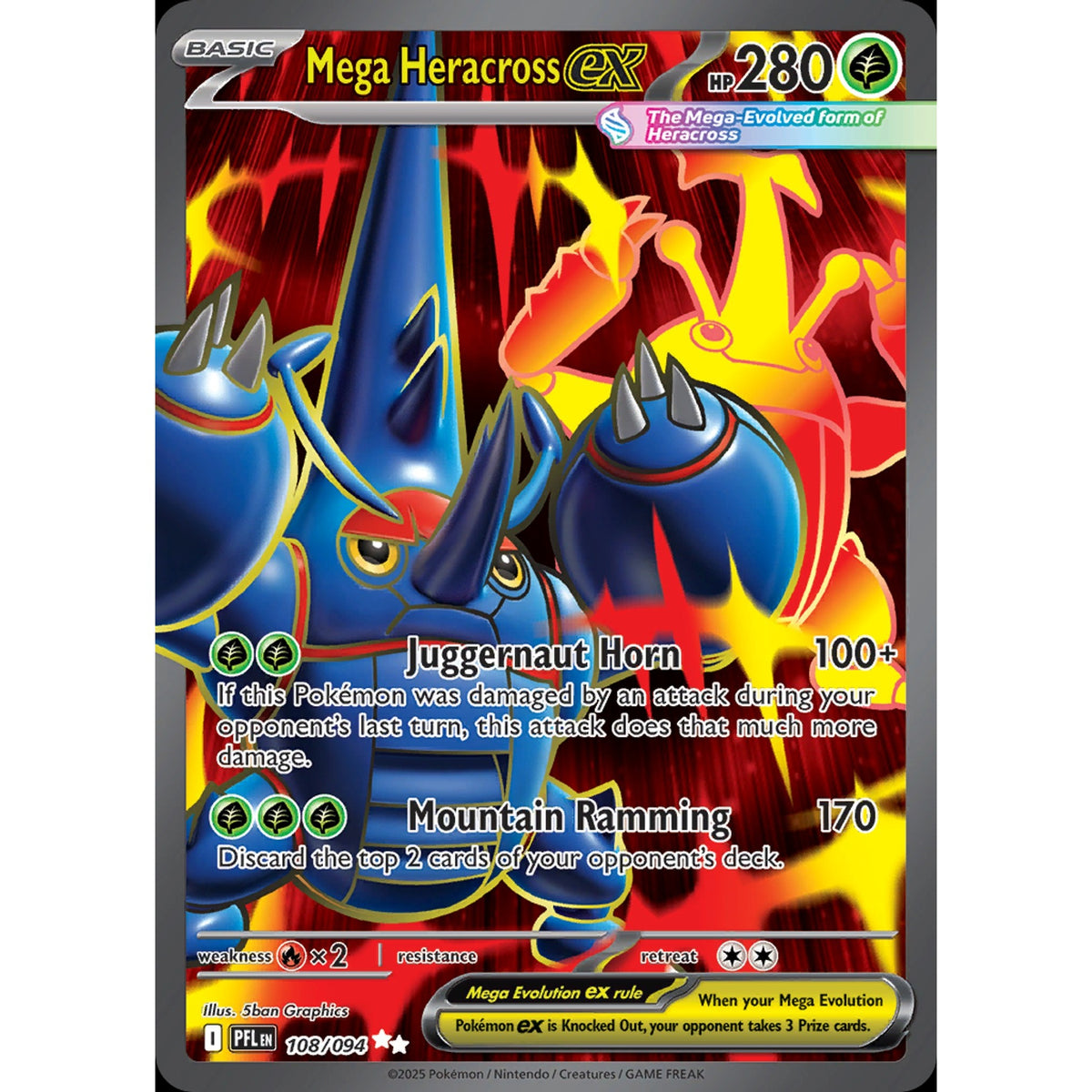 Mega Heracross ex 108/094 - Phantasmal Flames