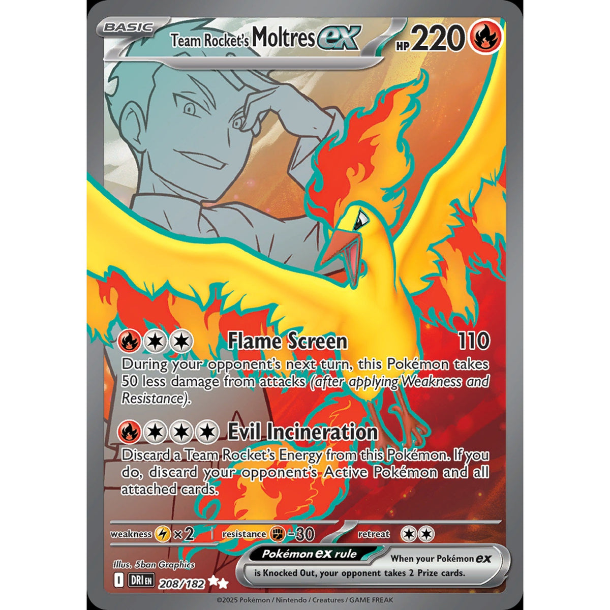 Team Rocket's Moltres ex 208/182 - Destined Rivals