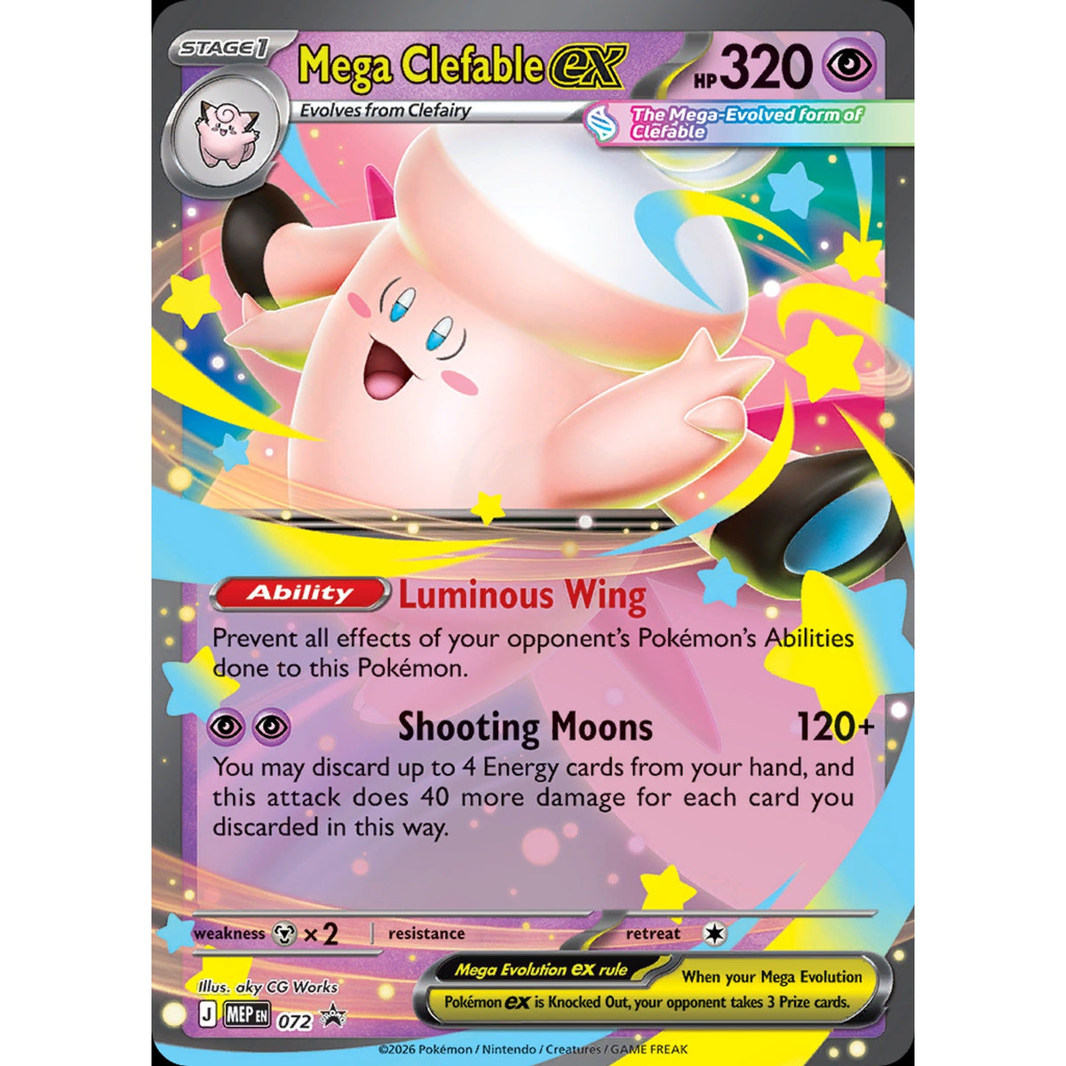 Mega Clefable ex 072 - Mega Evolution Black Star Promos