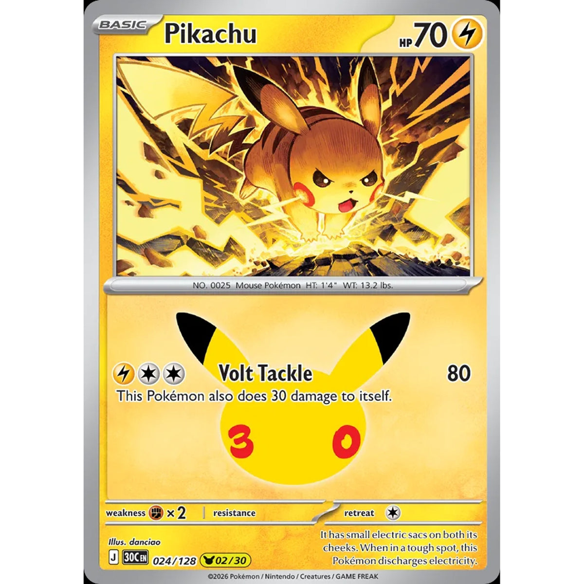 Pikachu 024/128 - 30th Celebration