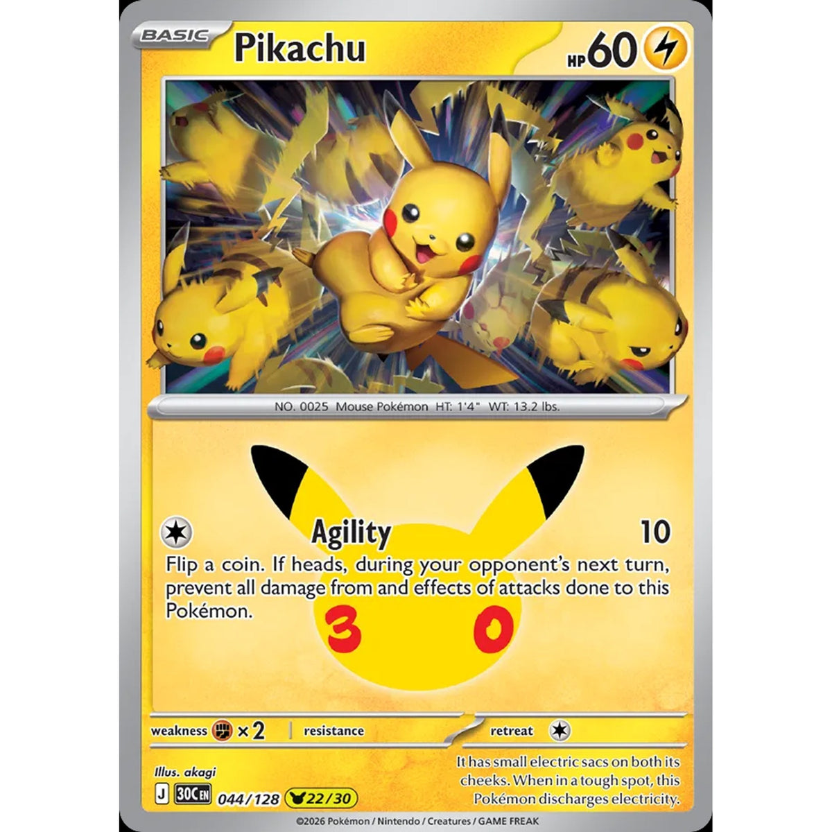 Pikachu 044/128 - 30th Celebration