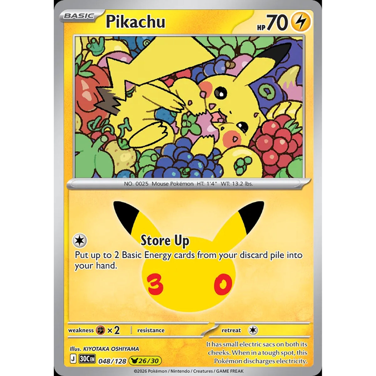 Pikachu 048/128 - 30th Celebration
