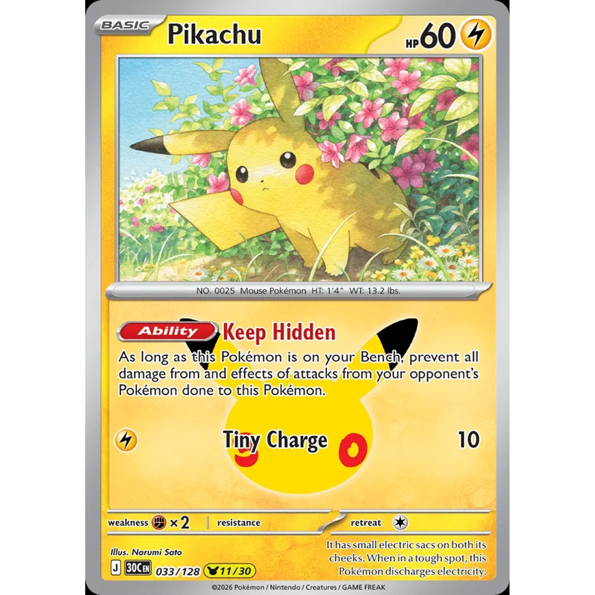 Pikachu 033/128 - 30th Celebration