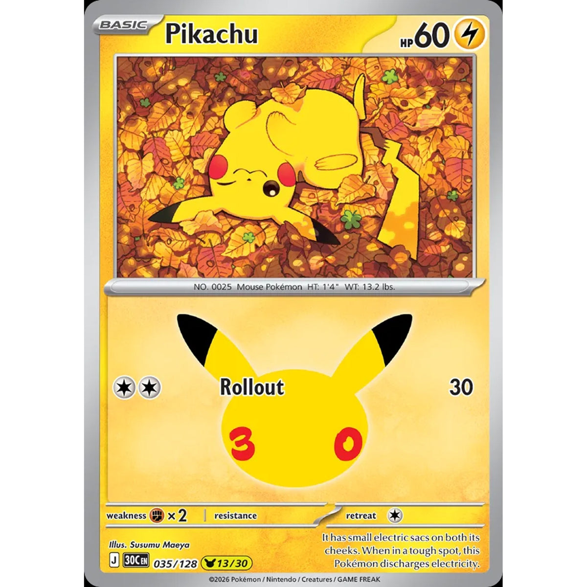 Pikachu 035/128 - 30th Celebration