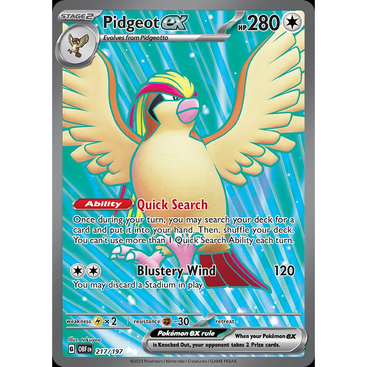 Pidgeot ex 217/197 - Obsidian Flames