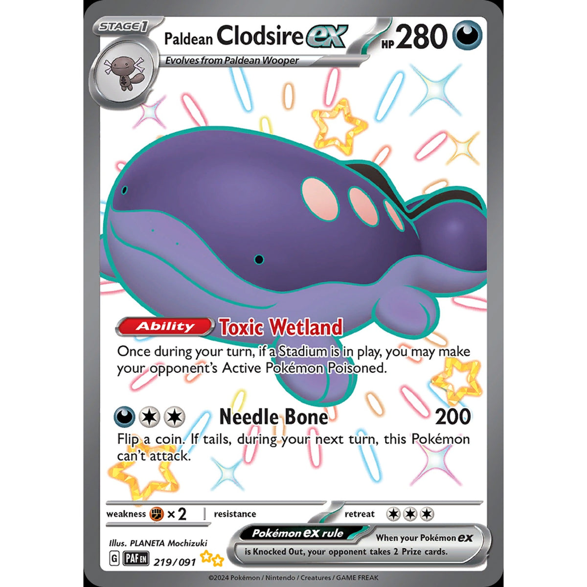 Paldean Clodsire ex 219/091 - Paldean Fates