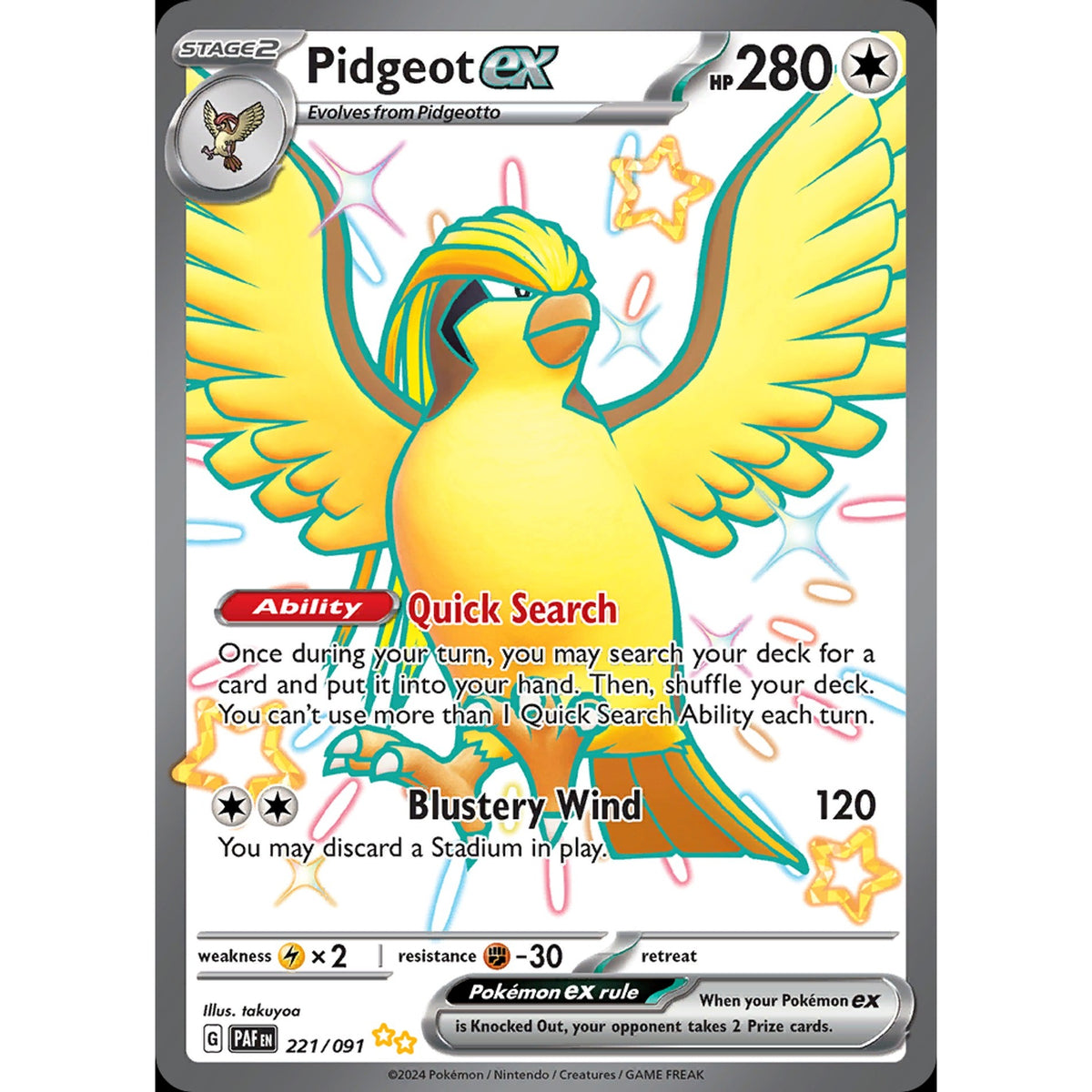 Pidgeot ex 221/091 - Paldean Fates