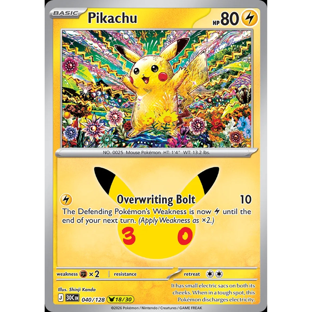 Pikachu 040/128 - 30th Celebration